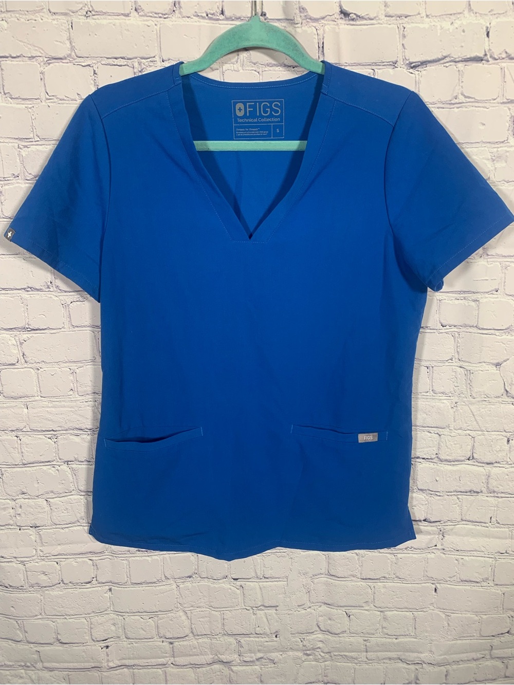 Figs Womens Casma Scrub Top Blue Size S Medical Nurse Doctor